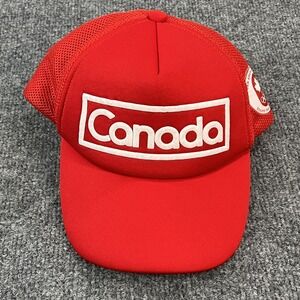 Hudson's Bay Trucker Hat Men OS Red Canada Pan American Games Vintage Snapback